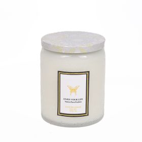 Embossed Glass Fragrance Handmade Gift Aromatherapy Soy Candles (option: 200g-Paradise Gardenia)